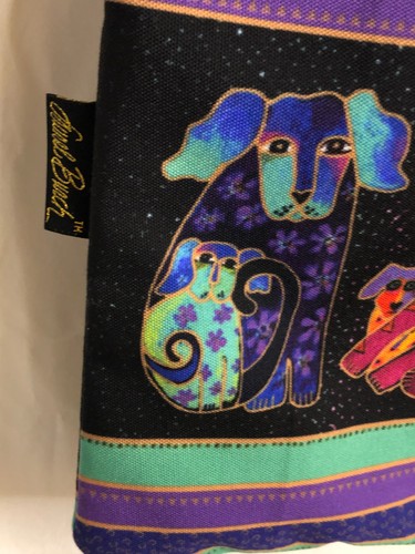 Laurel Burch Perro Cartera Bolso Bandolera Pequeño Multicolor Tela Algodón India - Imagen 3 de 5