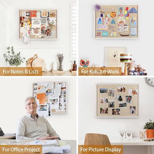 Multi-Functional 23x18 Linen Bulletin Board with 20 Pushpins for Easy Display - Picture 7 of 11