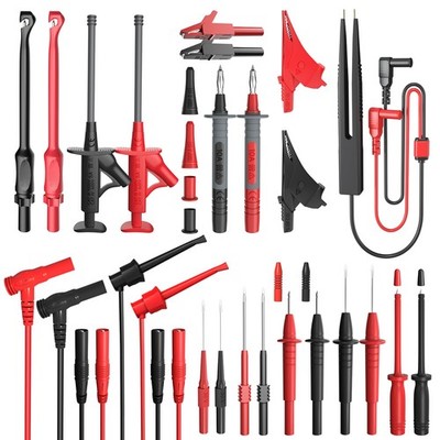 Silicone Multimeter Test Leads Kit 25PCS Replaceable Probes Alligator Clips