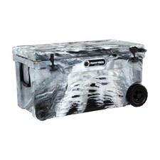 USA Made Camo 110qt Rotomolded Cooler with Wheels Frosted Frog