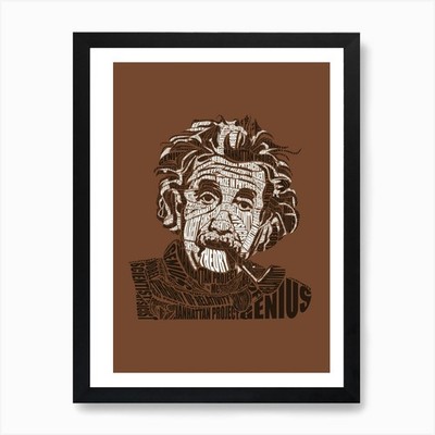 Einstein Kalligramm Kunstdruck gerahmt Wandbild Poster Leinwanddruck Bild