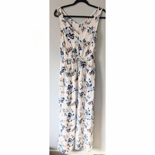 Lucky Brand White Floral Sleeveless Maxi Lightweight Dress Size Small