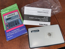 Vintage Radio Shack Calculator 64-920 dual power Solar Power  battery folding