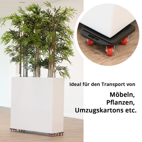 STAHLWERK Möbeltransport Set 4 Transportroller Möbelroller Rollbrett Möbelheber - Bild 3 von 8