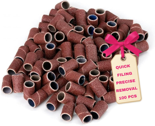 Cappucci Abrasivi 240 Grit - 100 Pezzi - Fasce per Fresa Pedicure Manicure - Acc - Foto 12 di 12