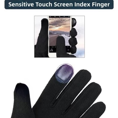 Five Finger Full Finger Mittens Warm Cycling Gloves Thin Fleece Gloves Autumn - Picture 4 of 16