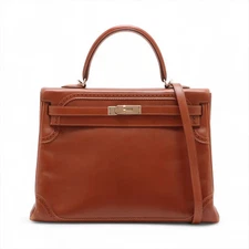Hermès Kelly Gillies 35 Veau Tadelakt Fauve Gold Metal Fittings □P:2012