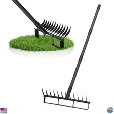 76.8" 2-in-1 Hula Garden Hoe & Rake, Adjustable Long Handle, Heavy Duty Tool
