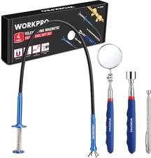 WORKPRO 4PC Telescoping Magnetic Pick Up Tool Kit, Includes Telescoping... 