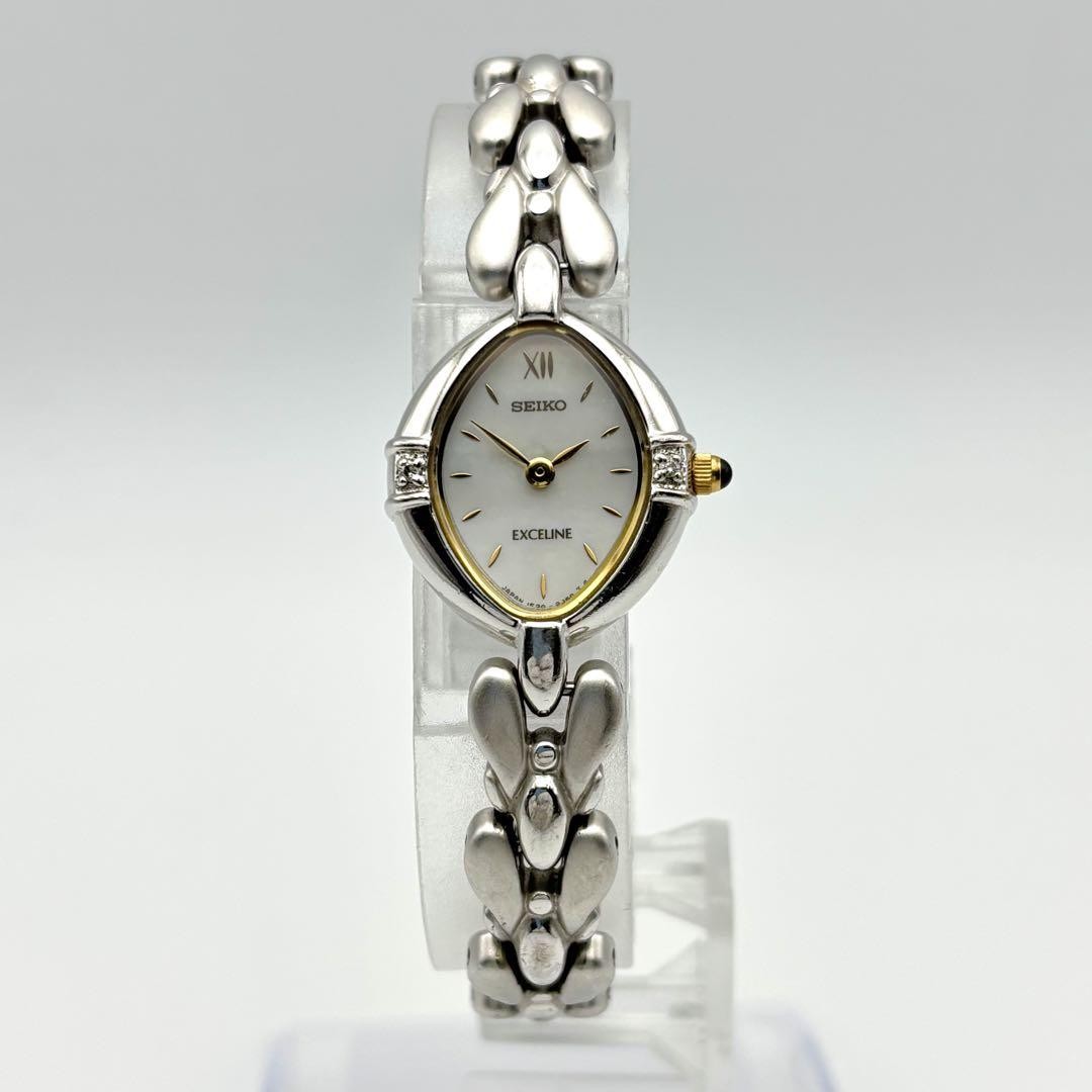 『◆WH-13756◆』SEIKO(セイコー)☆EXCELINE ゴールドローマ Seiko Exceline Women's Gold Watch with 2P Diamonds - Rare