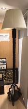 19TH CENTURY ANTIQUE CHINESE CARVED ROSEWOOD FLOOR LAMP WITH SHADE NEW CABLE