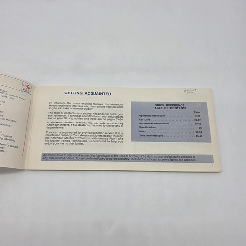 1969 AMC Rambler ALL MODELS Owner's Glovebox Manual Original First Edition Blue - Picture 4 of 12