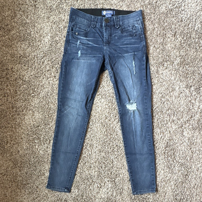 Democracy ABsolution Women s Skinny Jeans Dark Wash Distressed Stretch 2P Petite