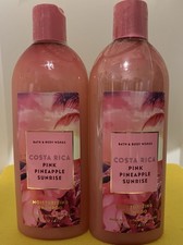 Bath  Body Works Pink Pineapple Sunrise 2 Pc Shampoo Set 16 Oz New