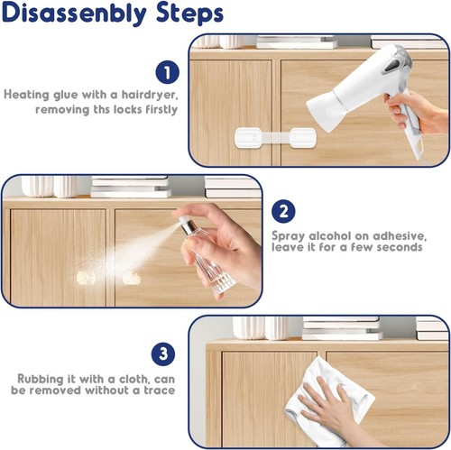 Baby Proofing Made Simple: 10 Pack Adjustable Cupboard Locks - Easy Install - Picture 9 of 11