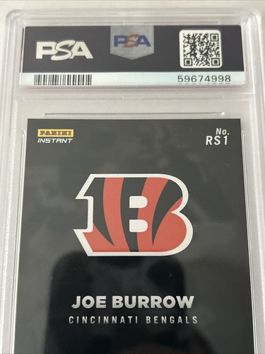 2020 Panini Instant NFL Rookie Spotlight /1155 Joe Burrow #RS1 PSA 9 MINT RC - Bild 7 von 7