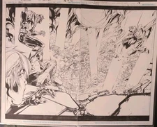 Green Lantern! Magog #6 Double Page Splash Page 16-17 Original Art 