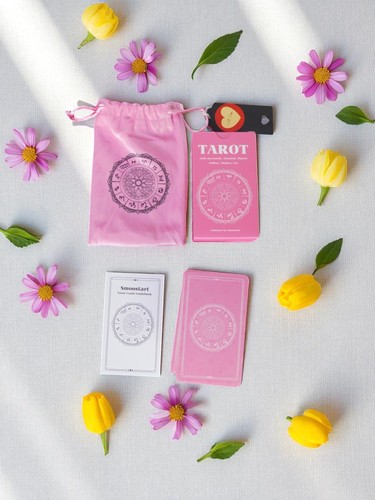 Pink Tarot Cards with Meanings on Them Keywords Guidebook Zodiac Set Smoostart - Picture 7 of 11