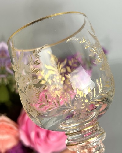 Antique Josephinenhutte Attributed Chalice/Goblet Embossed Gilt 7”H c19thC - Bild 5 von 24