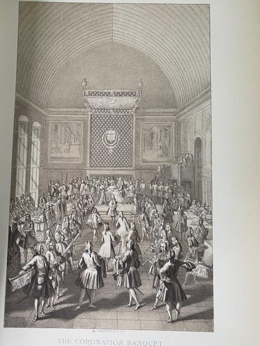 FRENCH CORONATION BANQUET LITHOGRAPH DINING ROOM ARCHIEPISCOPAL PALACE - Picture 2 of 2