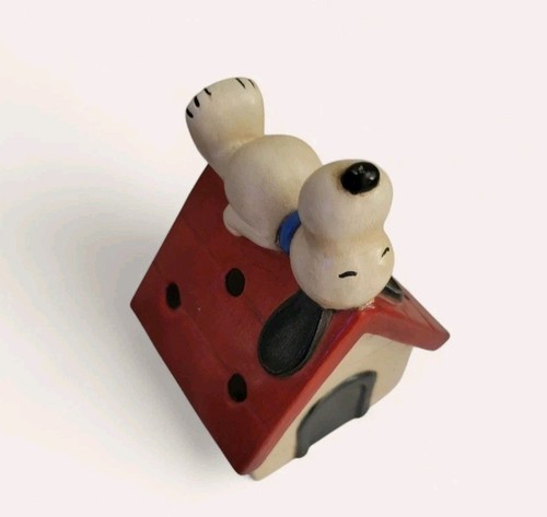 Vintage 70s Snoopy Ceramic Pen Pencil Holder Desk Teacher School Doghouse - Picture 3 of 7