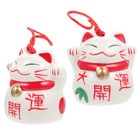 2 Pcs Cat Charms Car Decoration Hanging Wealth Ornaments