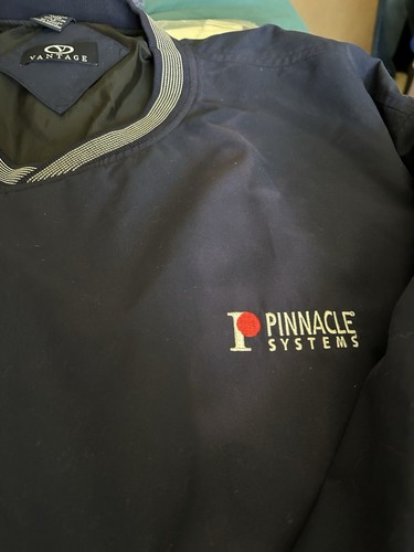 Vantage Pullover Jacket Branded Pinnacle Systems Blue XXL Slight Faded Lined - Picture 2 of 5