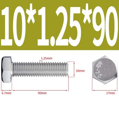 304/A2 Stainless Steel M6 M8 M10 Fine Thread Bolts Hex Hexagon Head Set Screws - Picture 60 of 61