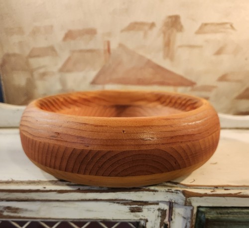Gorgeous Honey Tone Handcrafted Vintage? Solid Wood Beautiful Bowl - Bild 3 von 24