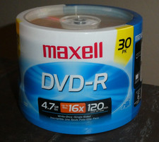 Maxell DVD-R 4.7 GB 120 Minute 30 Pack Video Recordable Discs  New Sealed