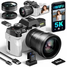 Digital Camera 5K 48MP 16X WIFI 32GB TF Microphone for YouTube tested working