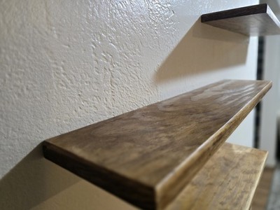 24'' HANDMADE Solid Pine| Floating Shelf |Early AMER. Stain| TUNG Oil Finish|
