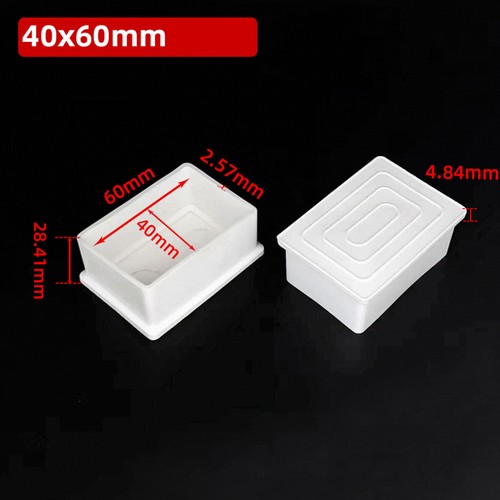 Rectangle PVC Chair Table Feet Furniture End Cover Caps Floor Protector White - Picture 11 of 12