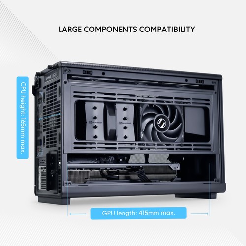 Black Minimalistic Micro Computer Chassis M ATX ITX 360 Radiator Support - Picture 5 of 7