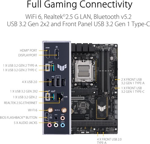 ASUS TUF GAMING B650-PLUS WIFI Mainboard Sockel AMD AM5 (Ryzen 7000, ATX, PCIe 5 - Bild 4 von 6
