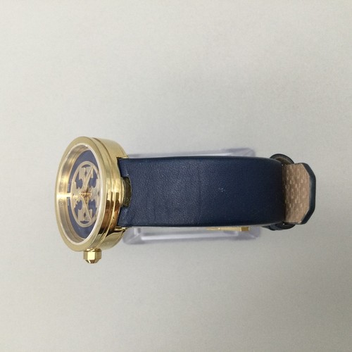 Reloj Tory Burch Reva Mujer Azul TRB4003 29mm Tono Dorado Correa Cuero Batería Nueva - Imagen 4 de 16
