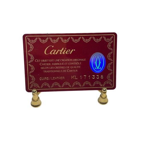 Cartier Burgundy Leather Round Coin Pouch Purse Vintage Authentic - Picture 6 of 8