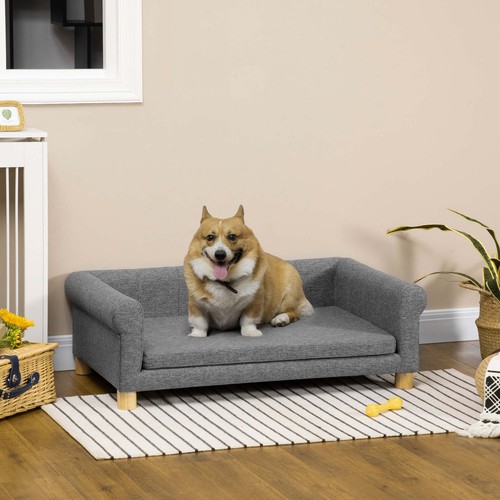 Haustiersofa Katze oder M L Hundeschlafbett mit abnehmbarem Sitzkissen, dunkelgrau - Bild 9 von 11