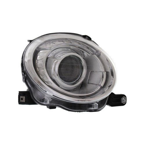 For Fiat 500 2012-2018 Headlight Driver & Passenger Side Pair CAPA Chrome Bezel - Picture 6 of 8