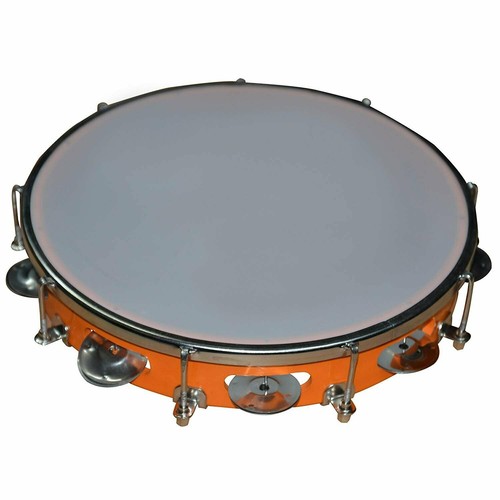 Handmade Musical Instrument Tambourine Hand Percussion 10 Inches Color May Vary - Picture 2 of 5