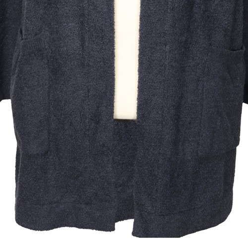 Maglione Barefoot Dreams taglia M blu con cappuccio CozyChic ultra leggero cardigan aperto - Foto 10 di 12