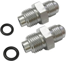 Straight 6AN to 16mm and 6AN to 18mm Power Steering Fittings with O Rings Silver