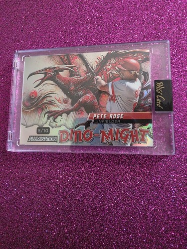 Pete Rose Wild Card Dino-Might Holo Alumination #5/10 Cincinnati Reds - Picture 2 of 5