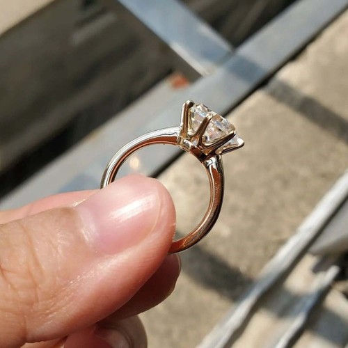 3CT E VVS2 IGI Cushion Cut Lab Grown Diamond Engagement Ring 14K Yellow Gold - Picture 6 of 8