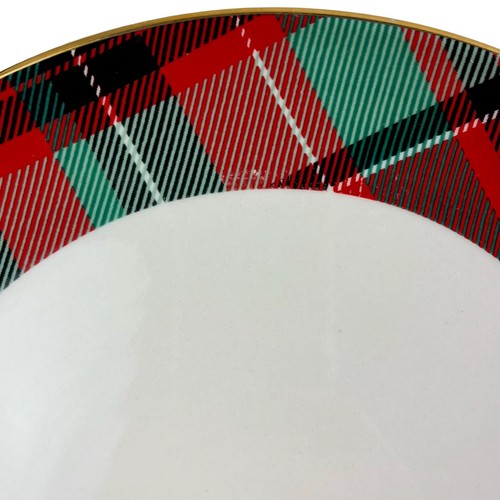 Robert Stanley Tartan Karo Essteller Set 6 Weihnachten Preppy Keramik 10,5" - Bild 19 von 23