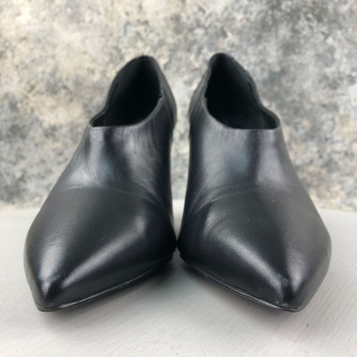 Tahari Damengröße 9M Korin schwarze hochhackige Leder-Slipper spitz zulaufend - Bild 3 von 17