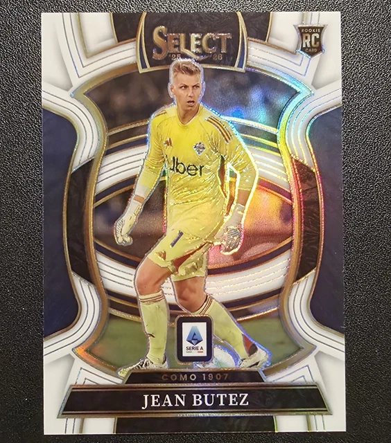 2025-26 Panini Select Serie A Jean Butez White Prizm /20, Rookie RC, Como 1907