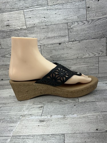 Spring Step Shoes Womens Size 39 US 8 Leather Wedge Sandals Made in Italy Cutout - Picture 7 of 13