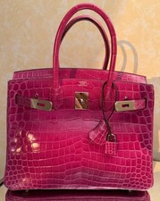 Hermes Birkin 30 Rose Scheherazade Pink Niloticus Crocodile Leather Palladium