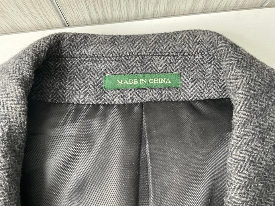 Abrigo de lana gris espiga grande de Lauren Ralph Lauren para hombre Chaquetón Alden Foto 4 de 4